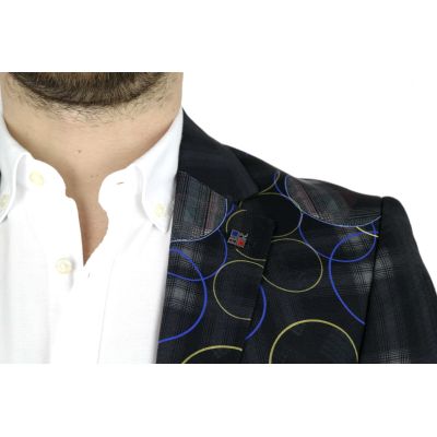 MARCO MILANO Marynarka męska czarna - koła | Sklep GriShop.eu | Marynarki