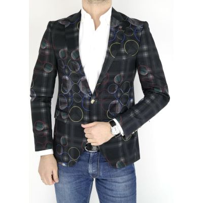 MARCO MILANO Marynarka męska czarna - koła | Sklep GriShop.eu | Marynarki