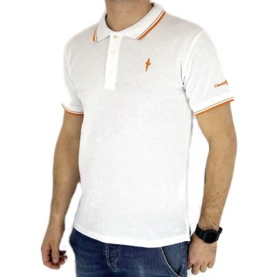 CESARE PACIOTTI T-Shirt Polo męski biały TCP01 | Sklep GriShop.eu | Koszulki