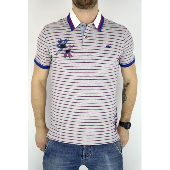 DOMENICO CAGLIENTE T-Shirt Polo męski popiel TDC01 | Sklep GriShop.eu | Koszulki