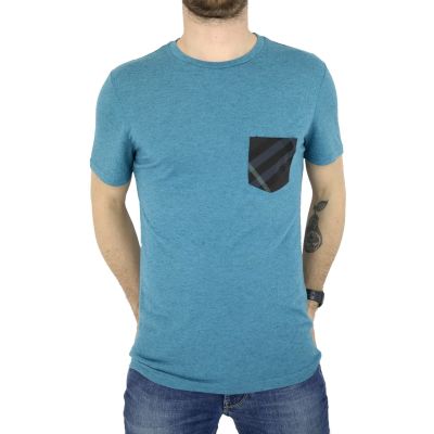 BURBERRY T-shirt męski niebieski kieszonka TBB01 | Sklep GriShop.eu | Koszulki