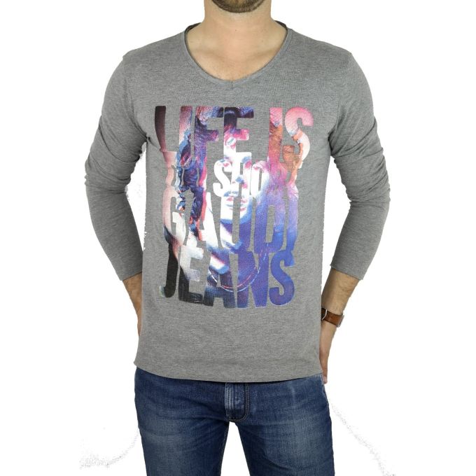 GAUDI JEANS longsleeve męski T-shirt z długim rękawem (XL) | Sklep GriShop.eu | Koszulki