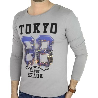 GAUDI longsleeve męski T-shirt popiel LGI01 | Grishop | Koszulki