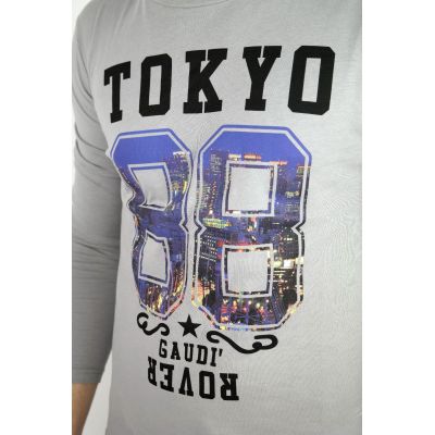 GAUDI longsleeve męski T-shirt popiel LGI01 | Grishop | Koszulki
