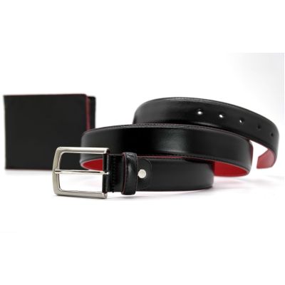 MADE IN ITALIA Zestaw Portfel + pasek czarny/czerwony PZIT03 | Sklep GriShop.eu | Galanteria i dodatki