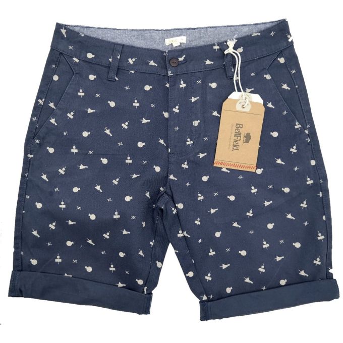 BELLFIELD Spodenki męskie SPBF01 granatowe wzorek | Sklep GriShop.eu | Spodnie