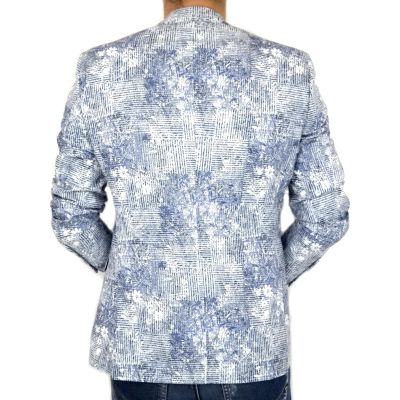 GIOVANNI PERA Marynarka męska D011 kwiaty kolor jeans | Sklep GriShop.eu | Marynarki