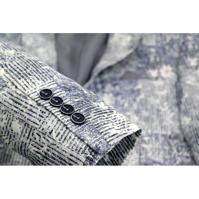 GIOVANNI PERA Marynarka męska D011 kwiaty kolor jeans | Sklep GriShop.eu | Marynarki