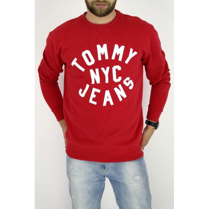TOMMY HILFIGER bluza czerwona z nadrukiem BLTH01 | Grishop | Bluzy