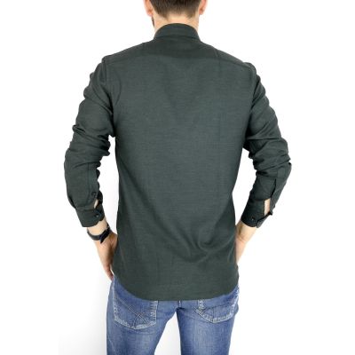 DANIEL BESSI Koszula męska fb682 ciemny zielony, drobny wzór | Sklep GriShop.eu | Koszule
