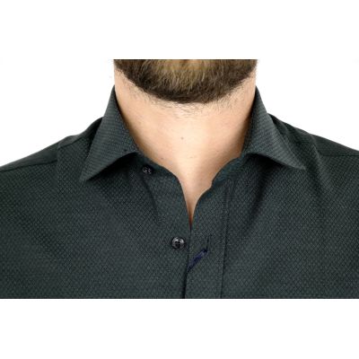 DANIEL BESSI Koszula męska fb682 ciemny zielony, drobny wzór | Sklep GriShop.eu | Koszule