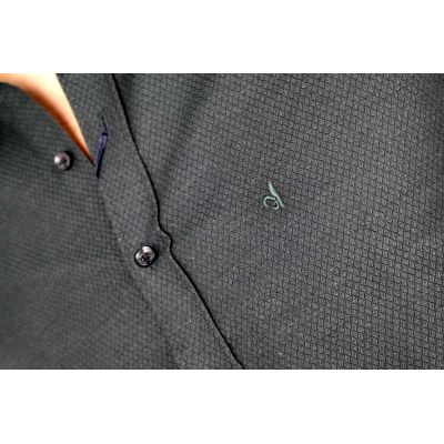 DANIEL BESSI Koszula męska fb682 ciemny zielony, drobny wzór | Sklep GriShop.eu | Koszule