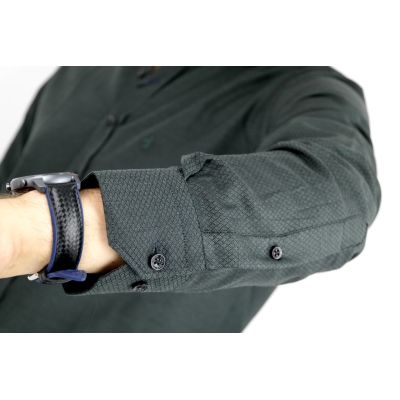 DANIEL BESSI Koszula męska fb682 ciemny zielony, drobny wzór | Sklep GriShop.eu | Koszule