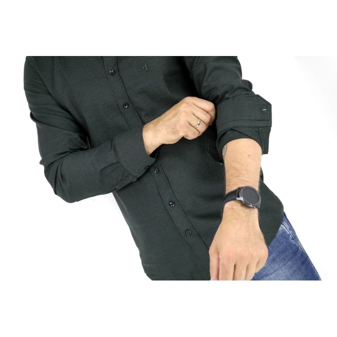 DANIEL BESSI Koszula męska fb682 ciemny zielony, drobny wzór | Sklep GriShop.eu | Koszule