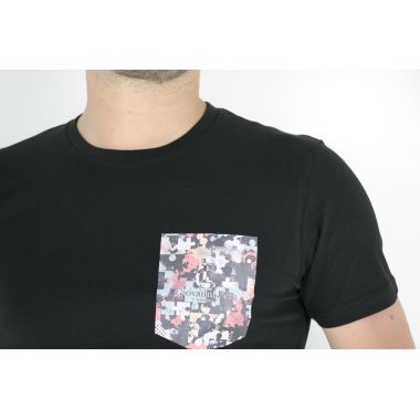 GIOVANNI PERA T-shirt męski czarny puzzle TGP03 | Grishop | Koszulki 2