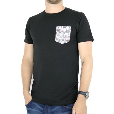 GIOVANNI PERA T-shirt męski czarny puzzle TGP03 | Grishop | Koszulki