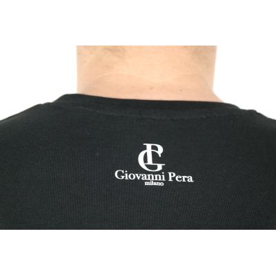 GIOVANNI PERA T-shirt męski czarny puzzle TGP03 | Grishop | Koszulki