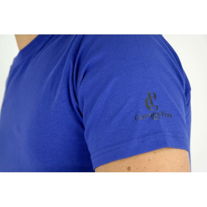 GIOVANNI PERA T-shirt męski niebieski TGP06 | Grishop | Koszulki