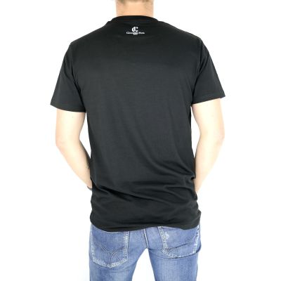 GIOVANNI PERA T-shirt męski czarny serek jazz TGP09 | Sklep GriShop.eu | Koszulki