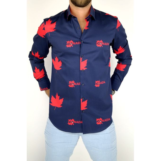 DANIEL BESSI Koszula męska fb498 granat canada | Sklep GriShop.eu | Koszule