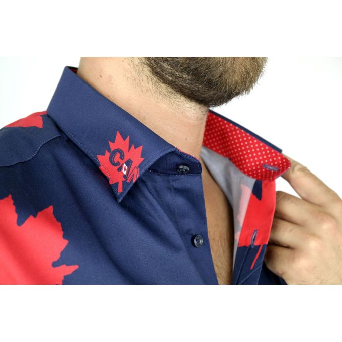 DANIEL BESSI Koszula męska fb498 granat canada | Sklep GriShop.eu | Koszule