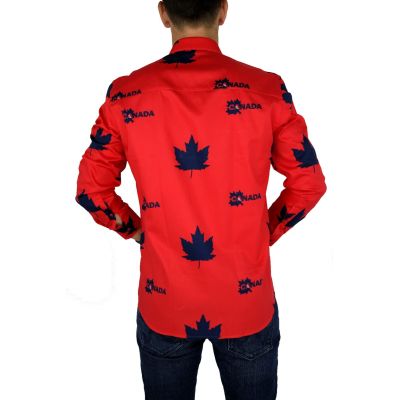 DANIEL BESSI Koszula męska fb499 czerwona canada | Sklep GriShop.eu | Koszule