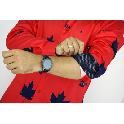 DANIEL BESSI Koszula męska fb499 czerwona canada | Sklep GriShop.eu | Koszule