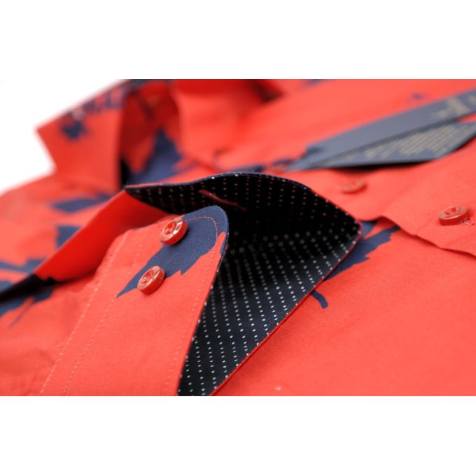 DANIEL BESSI Koszula męska fb499 czerwona canada | Sklep GriShop.eu | Koszule