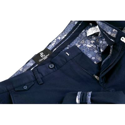GIOVANNI PERA Spodnie męskie chinosy granat | Sklep GriShop.eu | Jeansy