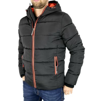 SUPERDRY Kurtka męska czarna kaptur KURTSD03 | Grishop | Kurtki