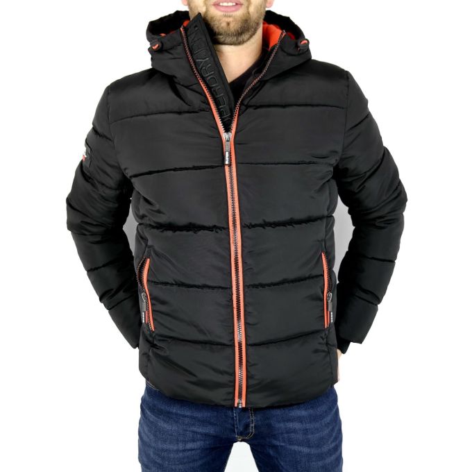 SUPERDRY Kurtka męska czarna kaptur KURTSD03 | Grishop | Kurtki