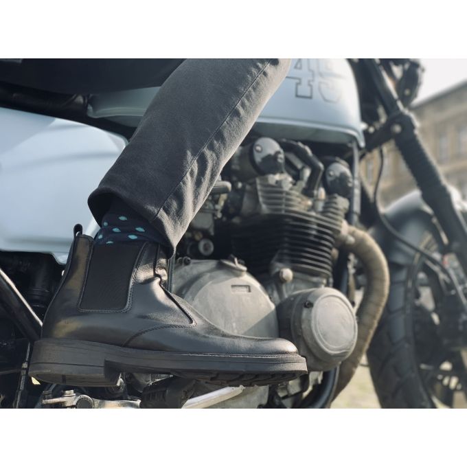 SB 3012 Buty męskie sztyblety granatowe skóra wysokie | Sklep GriShop.eu | Obuwie