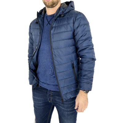 ONLY & SONS Kurtka męska granatowa kaptur KROS02 | Grishop | Kurtki