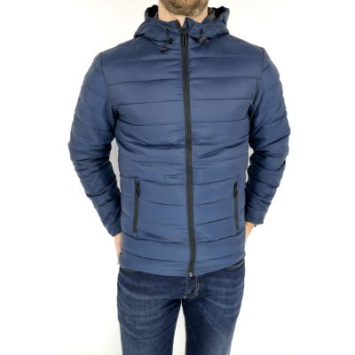 ONLY & SONS Kurtka męska granatowa kaptur KROS02 | Grishop | Kurtki