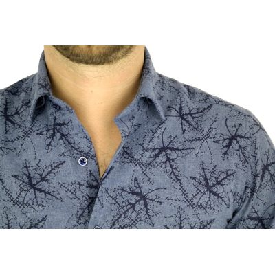 DANIEL BESSI Koszula męska fb380 niebieska, ciepła | Sklep GriShop.eu | Koszule