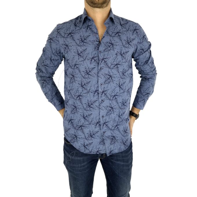 DANIEL BESSI Koszula męska fb380 niebieska, ciepła | Sklep GriShop.eu | Koszule