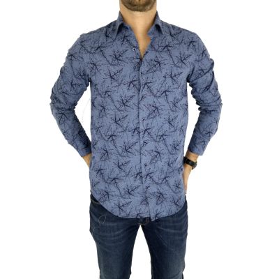 DANIEL BESSI Koszula męska fb380 niebieska, ciepła | Sklep GriShop.eu | Koszule