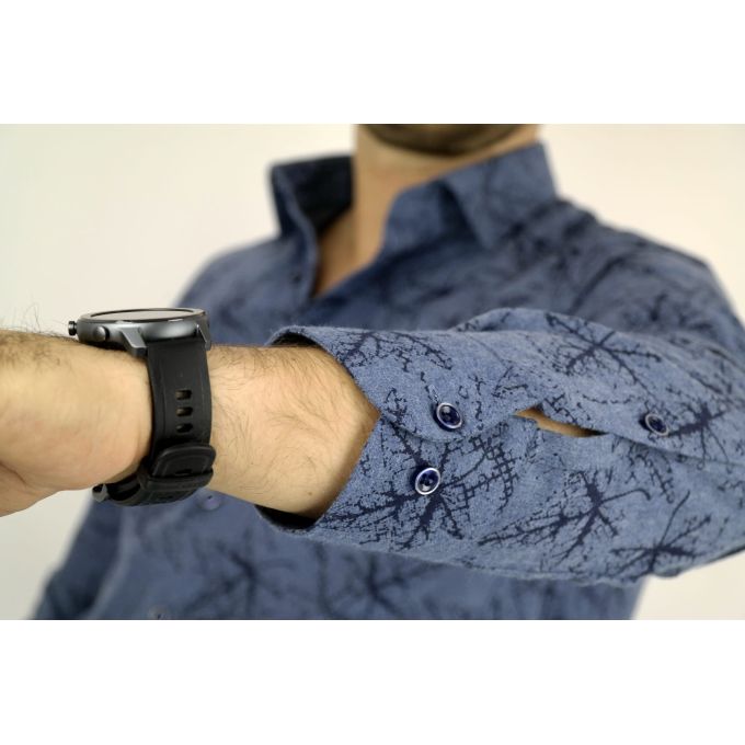 DANIEL BESSI Koszula męska fb380 niebieska, ciepła | Sklep GriShop.eu | Koszule