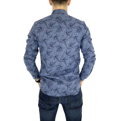 DANIEL BESSI Koszula męska fb380 niebieska, ciepła | Sklep GriShop.eu | Koszule