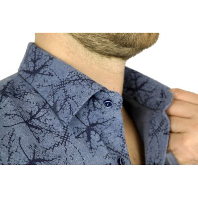 DANIEL BESSI Koszula męska fb380 niebieska, ciepła | Sklep GriShop.eu | Koszule