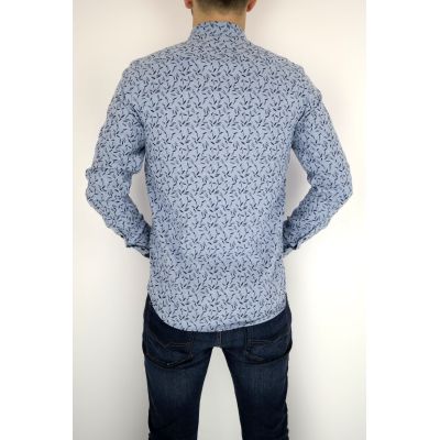 DANIEL BESSI Koszula męska fb369 niebieska, ciepła | Sklep GriShop.eu | Koszule