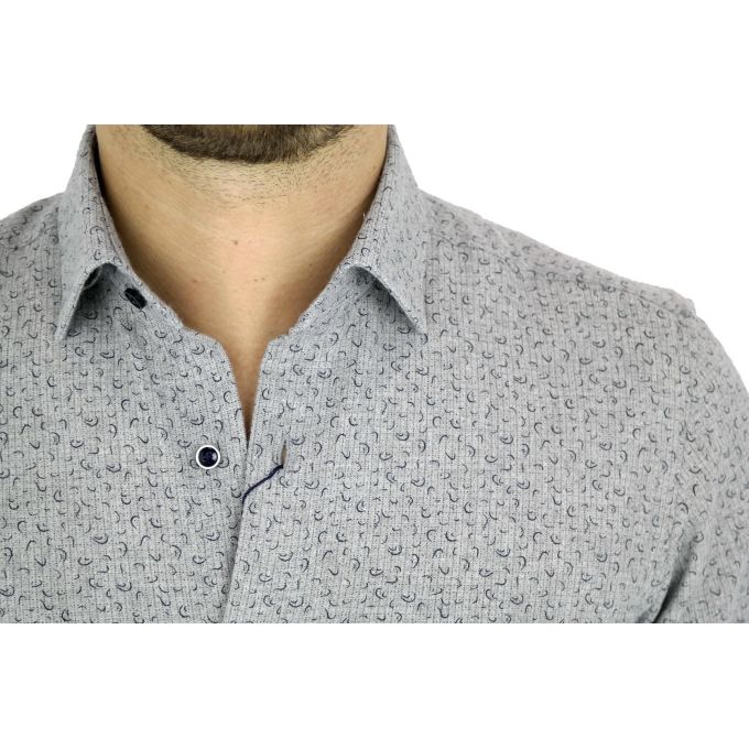 DANIEL BESSI Koszula męska fb372 szara, ciepła | Sklep GriShop.eu | Koszule
