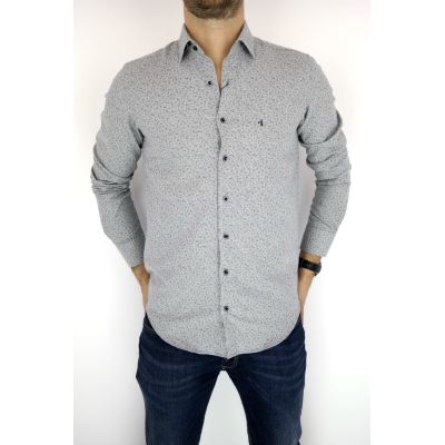 DANIEL BESSI Koszula męska fb372 szara, ciepła | Sklep GriShop.eu | Koszule