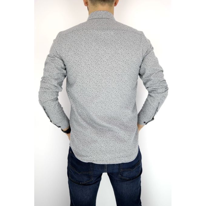 DANIEL BESSI Koszula męska fb372 szara, ciepła | Sklep GriShop.eu | Koszule