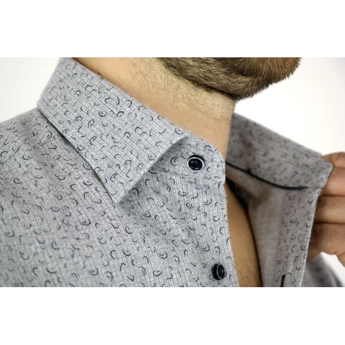 DANIEL BESSI Koszula męska fb372 szara, ciepła | Sklep GriShop.eu | Koszule