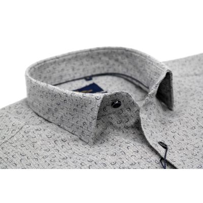 DANIEL BESSI Koszula męska fb372 szara, ciepła | Sklep GriShop.eu | Koszule