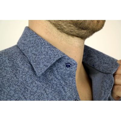 DANIEL BESSI Koszula męska fb376 niebieska, ciepła | Sklep GriShop.eu | Koszule