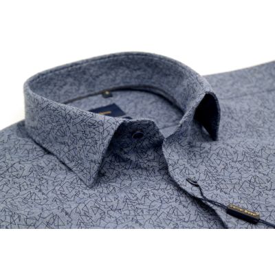 DANIEL BESSI Koszula męska fb376 niebieska, ciepła | Sklep GriShop.eu | Koszule