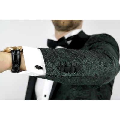 Garnitur męski z pasem oraz kamizelką zieleń GG03 | Sklep GriShop.eu | Garnitury