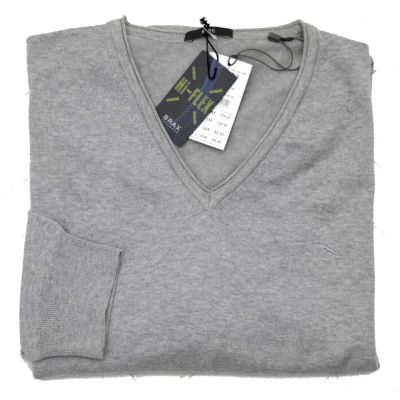 BRAX sweter męski szary serek SWBX02 | Sklep GriShop.eu | Swetry